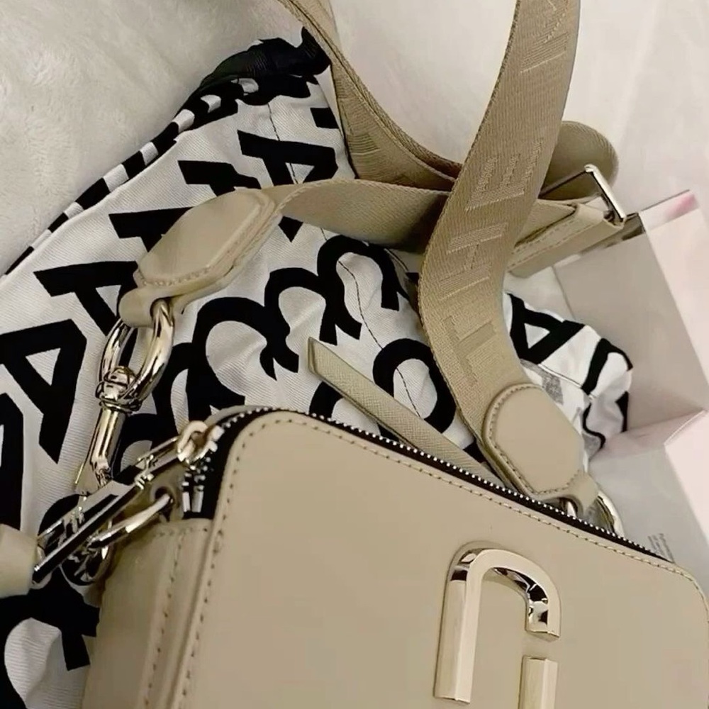 Marc Jacobs Cream Crossbody Bag with Silver Accents